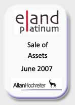 Eland Platinum Sale of Assets