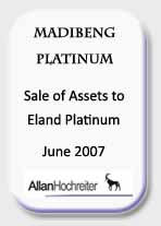 Madibeng Sale of Assets to Eland Platinum