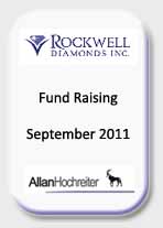 Rockwell Diamonds, Fund Raising Tombstone, September 11