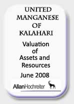 United Manganese of Kalahari Valuation